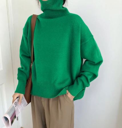 Street-Wave Cozy Elegant Turtleneck Sweater For Women Soft Warm Knit Easy-Care Winter Essential