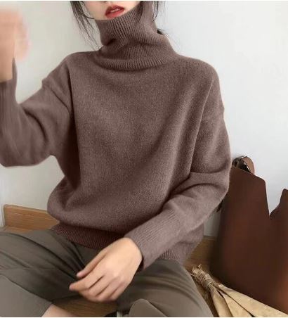 Street-Wave Cozy Elegant Turtleneck Sweater For Women Soft Warm Knit Easy-Care Winter Essential