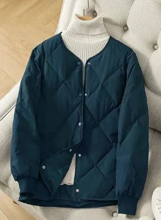 Street-wave Lightweight Duck Down Jacket With Quilted Cotton Shell For Urban Wear