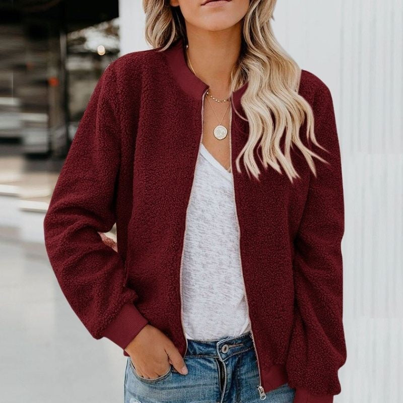 Streetwave Zip Fleece Jacket For Women Cozy Warmth Ultra Soft Teddy Style Outerwear