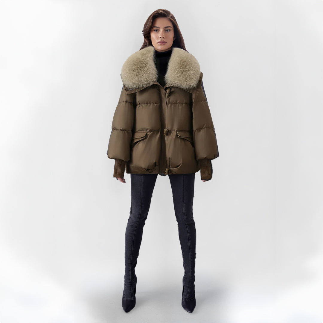 Street-wave Puffer Jacket With Luxe Faux Fur Collar Women
