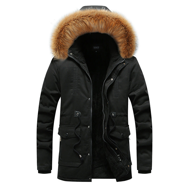 Men's Parka Jacket With Detachable Hood And Soft Lining For Urban Style Street-wave