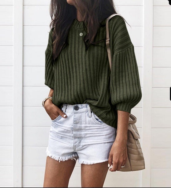 Womens Knit Sweater With Modern Rib Design And Casual Fit For Everyday Wear Street-wave