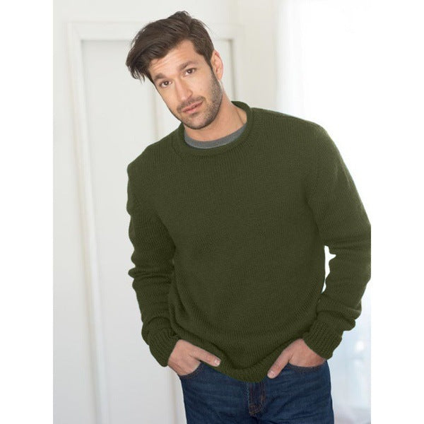 Street-Wave Men's Chunky Knit Sweater With Crew Neck And Textured Design For Every Occasion