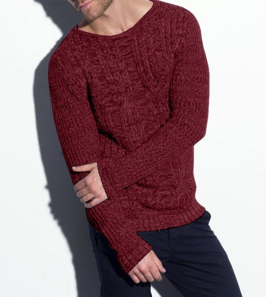 Mens Chunky Cable Knit Sweater Street-Wave Premium Wool For Stylish Men Warm Cozy