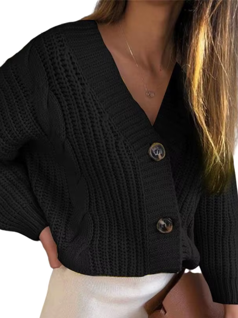 Street Wave Cable Knit Cardigan Oversized Cozy Warmth for Women with Bold Cable Pattern