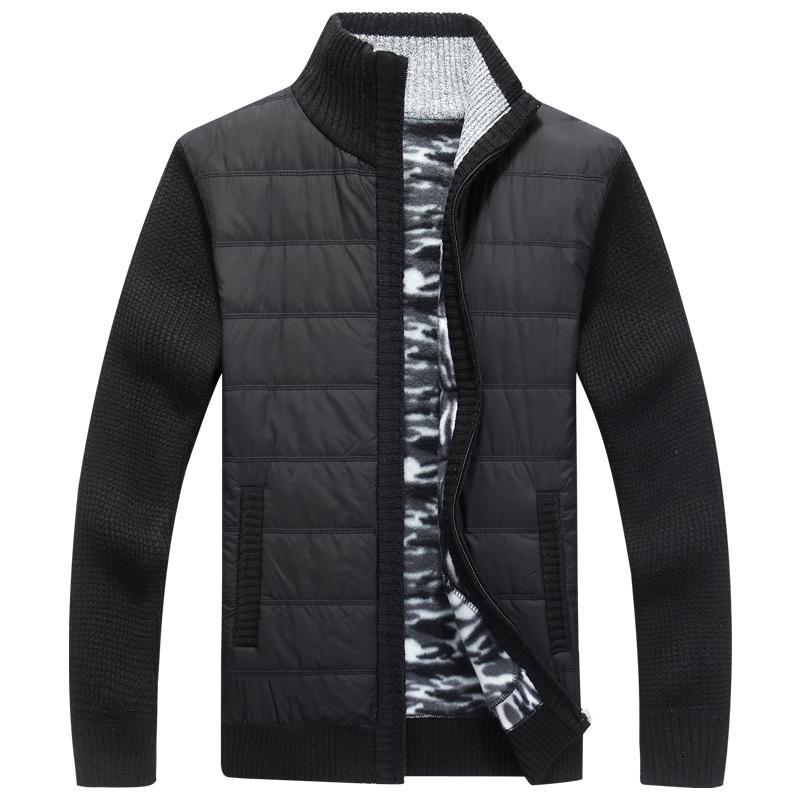 Street Wave Mens Knit Sleeve Quilted Jacket For Modern Style And Warmth Lightweight Insulation