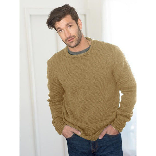 Street-Wave Men's Chunky Knit Sweater With Crew Neck And Textured Design For Every Occasion