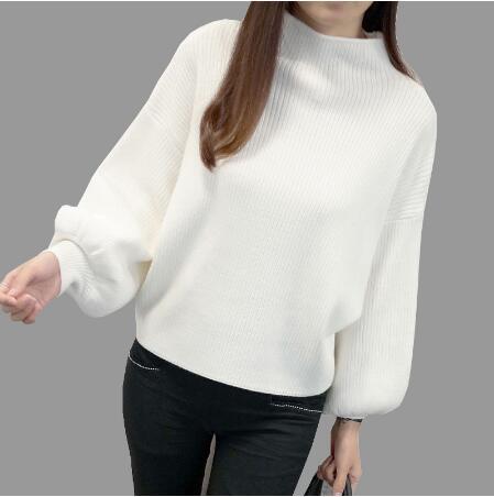 Street-wave Women’s Wool Pullover With Oversized Sleeves And High Collar For Cozy Luxury