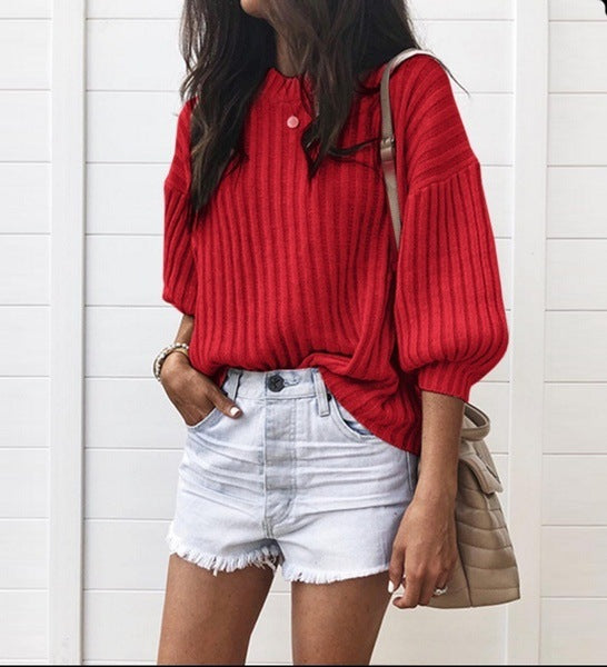 Womens Knit Sweater With Modern Rib Design And Casual Fit For Everyday Wear Street-wave