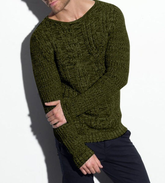 Mens Chunky Cable Knit Sweater Street-Wave Premium Wool For Stylish Men Warm Cozy