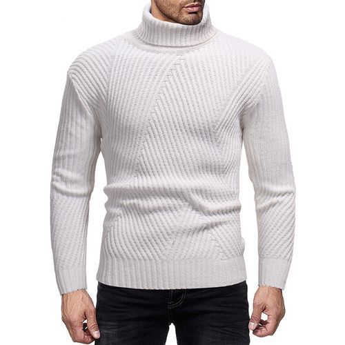 Street-Wave Mens Knit Sweater With Modern Roll Neck And Structured Texture For Premium Comfort