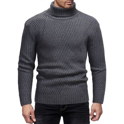 Street-Wave Mens Knit Sweater With Modern Roll Neck And Structured Texture For Premium Comfort