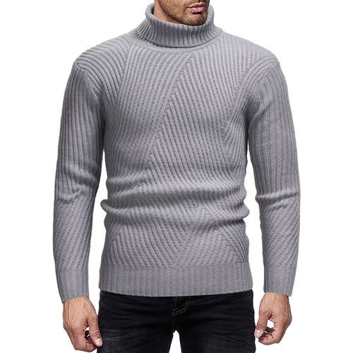 Street-Wave Mens Knit Sweater With Modern Roll Neck And Structured Texture For Premium Comfort