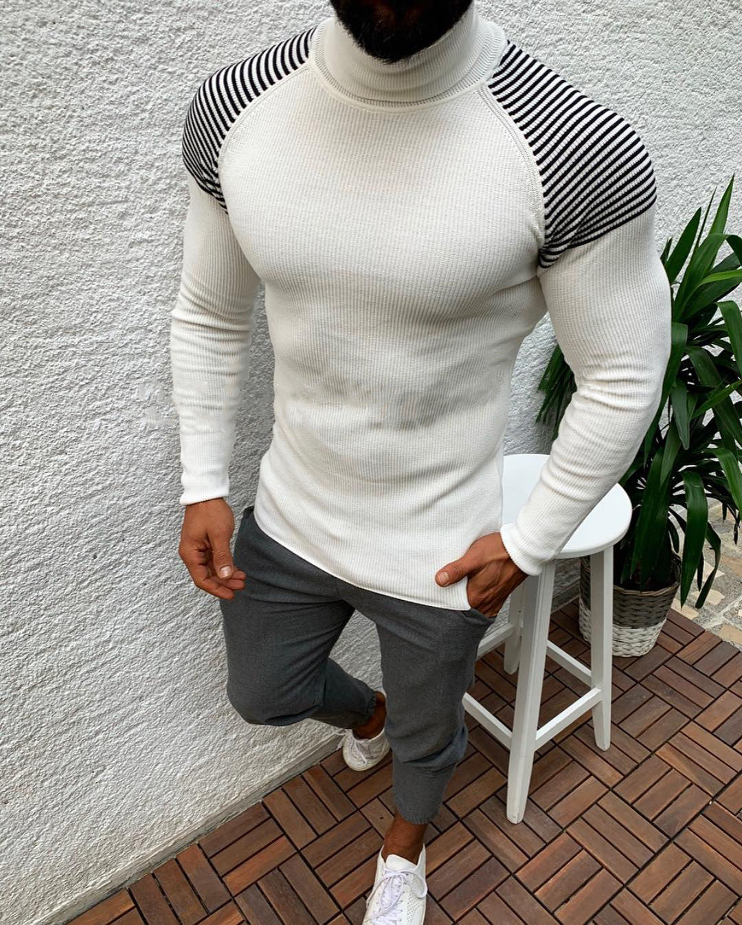 Mens Functional Pullover Stand Collar With Structured Knit By Streetwave Premium Breathable Everyday Wear