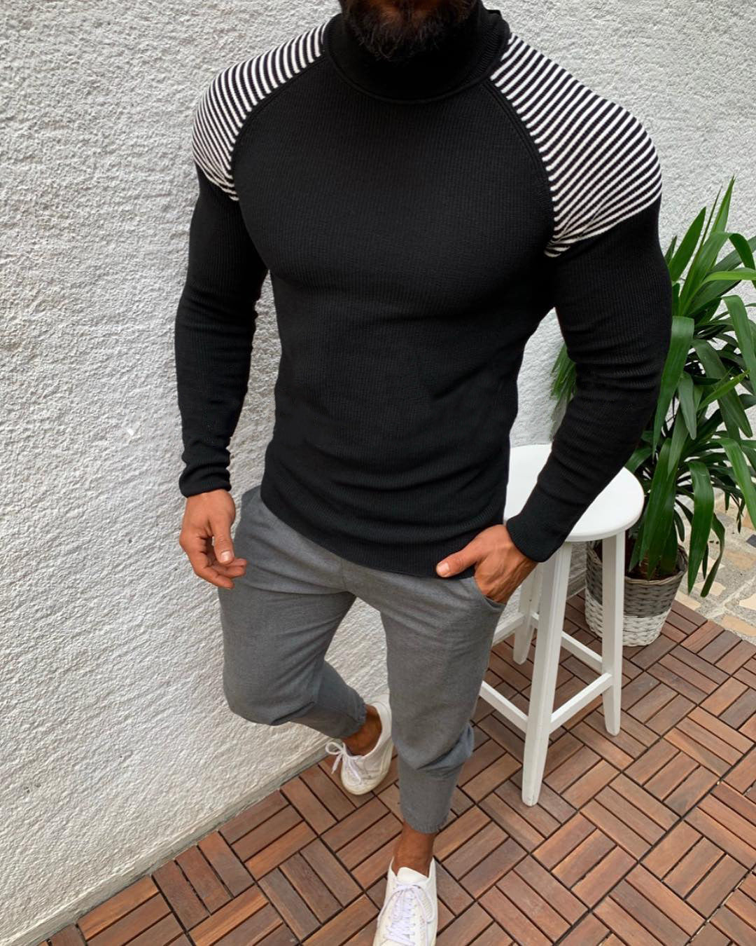 Mens Functional Pullover Stand Collar With Structured Knit By Streetwave Premium Breathable Everyday Wear