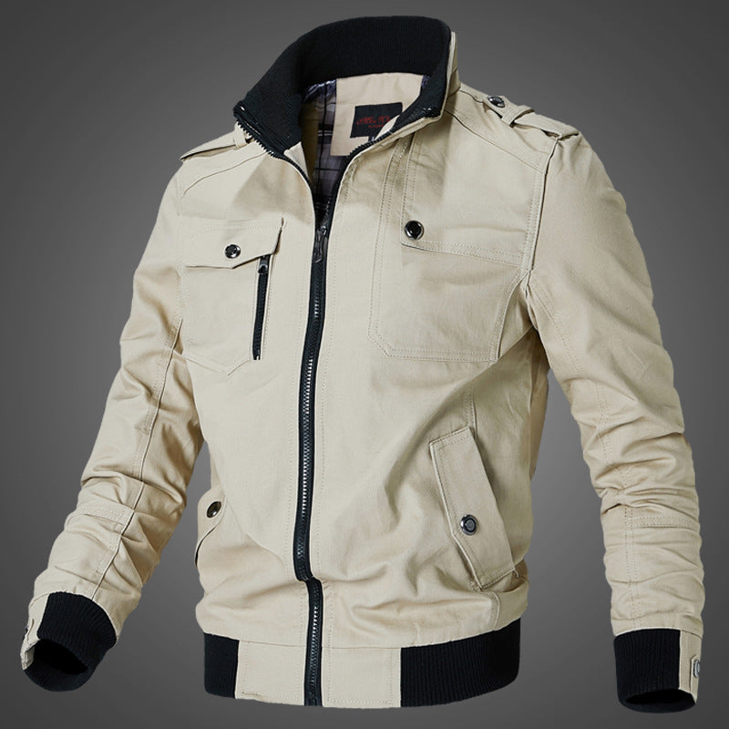 Street-Wave Mens Transitional Jacket Windproof With Light Rain Protection For Everyday Wear