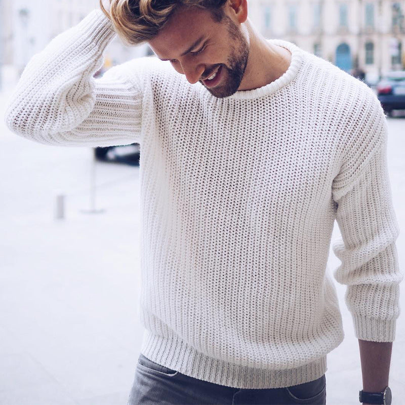 Street Wave Mens Airy Knit Sweater Relaxed Casual Pullover With Breathable Structure