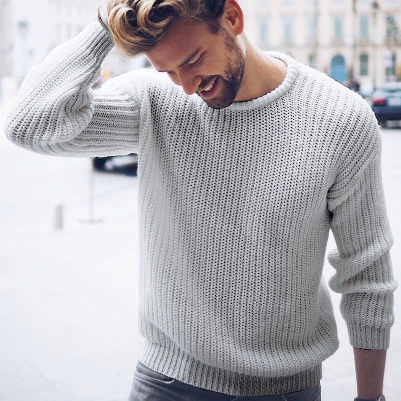 Street Wave Mens Airy Knit Sweater Relaxed Casual Pullover With Breathable Structure