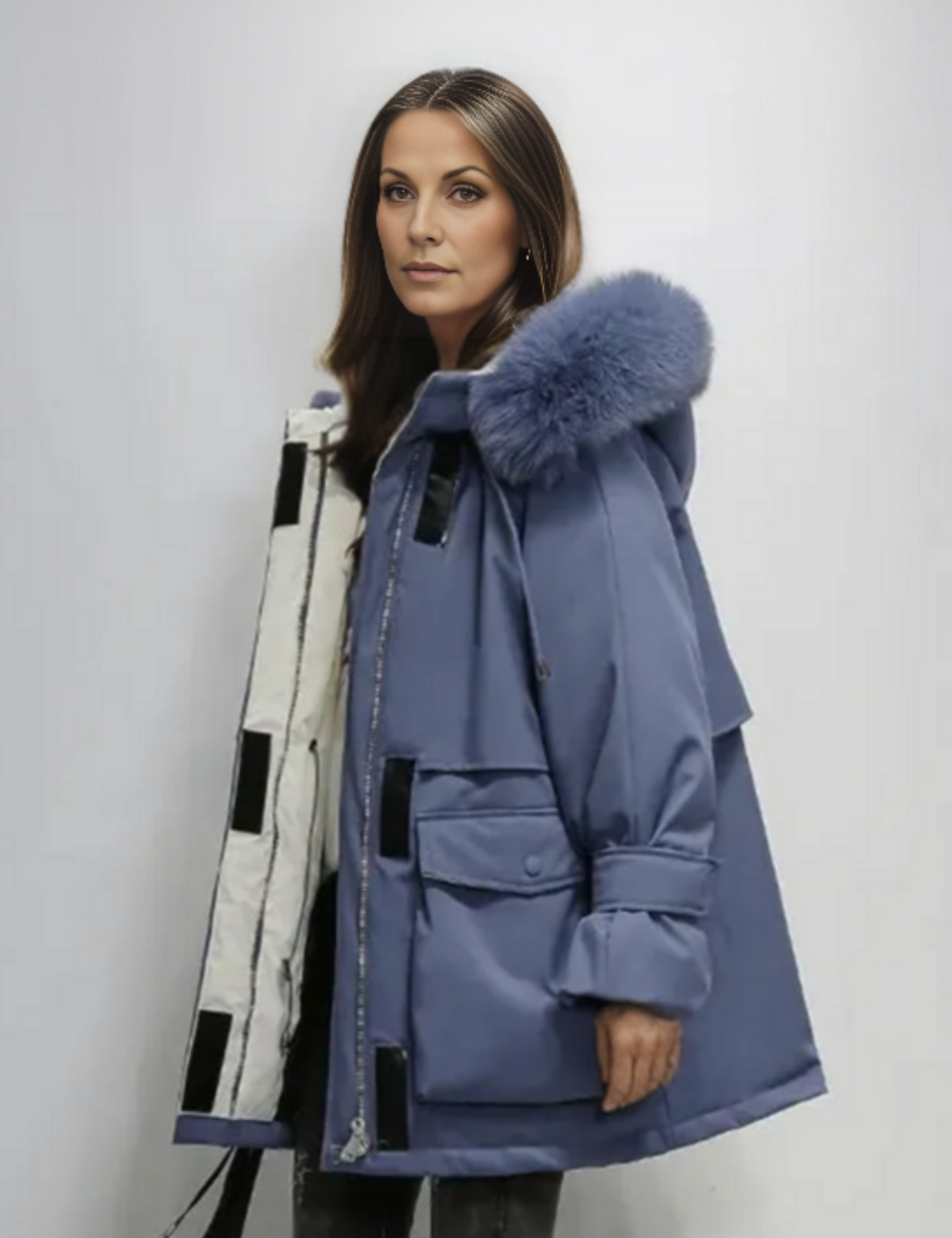 Street Wave Hooded Fur Trim Winter Coat For Women Long Puffer Parka Cold Season Essential