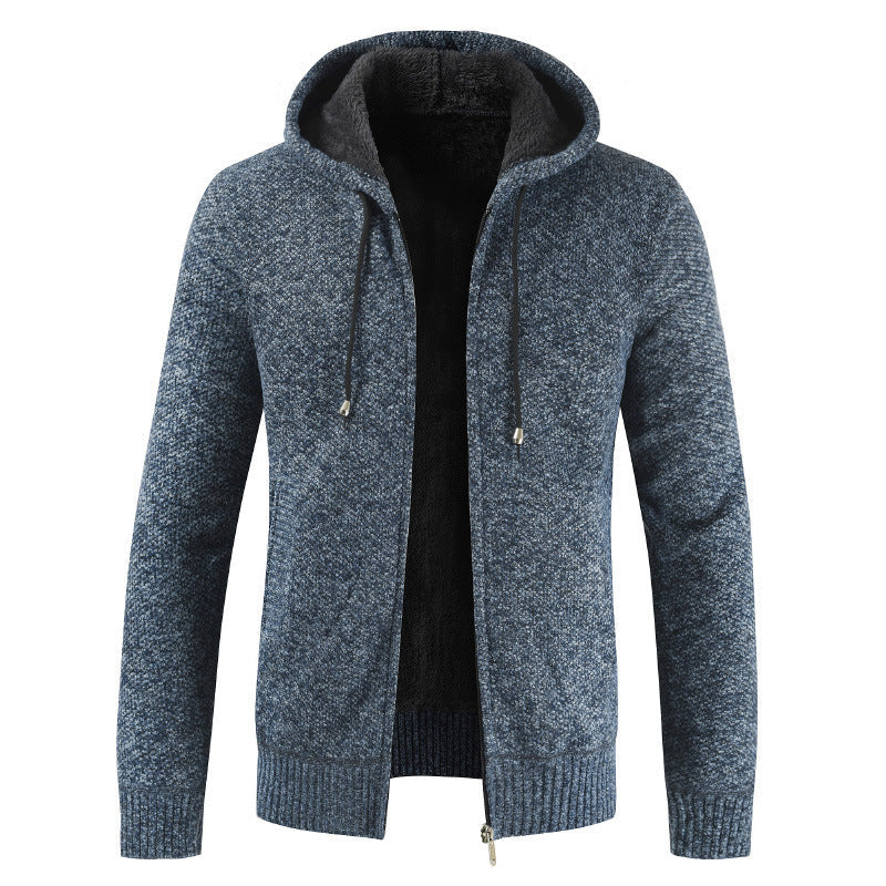 Mens Hooded Cardigan Streetwave With Soft Fleece Lining For Everyday Warmth And Style