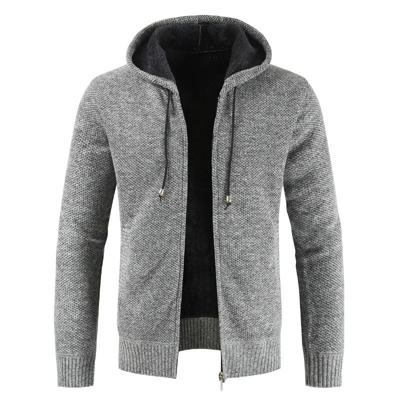 Mens Hooded Cardigan Streetwave With Soft Fleece Lining For Everyday Warmth And Style