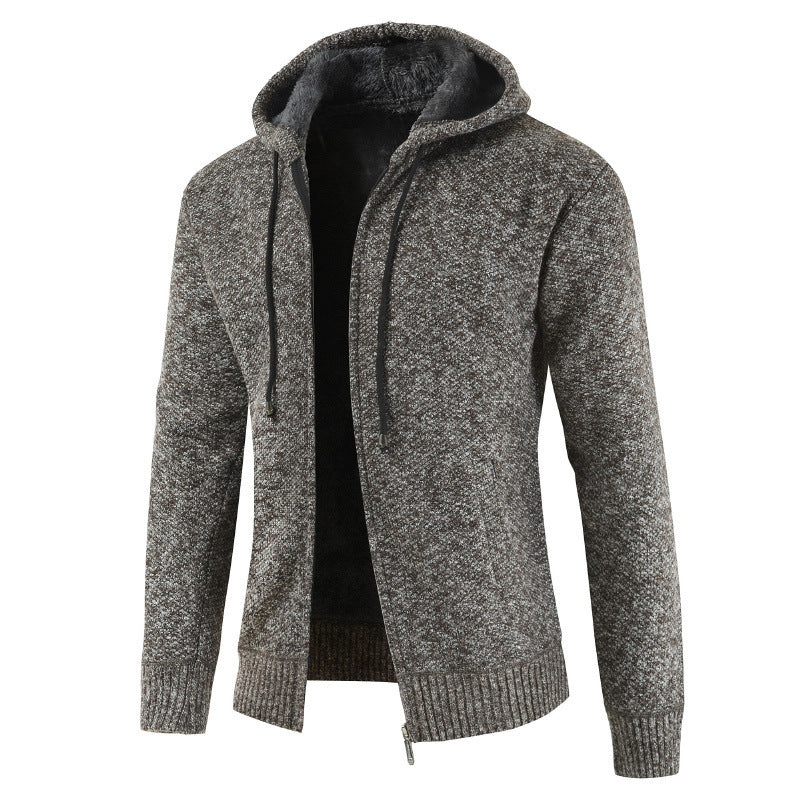 Mens Hooded Cardigan Streetwave With Soft Fleece Lining For Everyday Warmth And Style