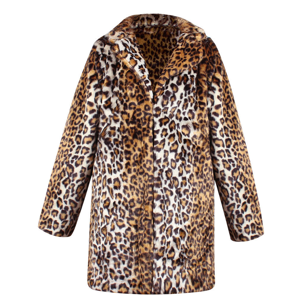 Street Wave Luxurious Faux Fur Coat Leopard Print For Women Warm Chic Statement Piece