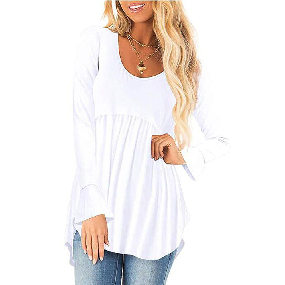 Streetwave Women Loose Long Sleeve Top With Asymmetric Hem Relaxed Fit Casual Tunic
