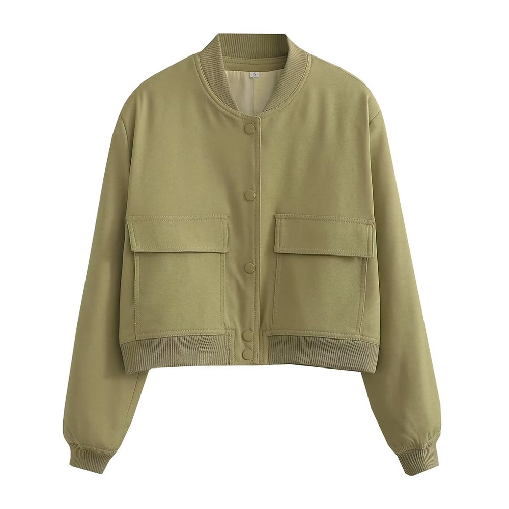 Streetwave Liselotte Bomber Jacket For Women Timeless Style With Ribbed Cuffs And Snap Button Closure