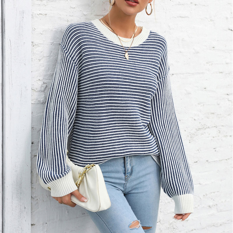 Street-Wave Acrylic Striped Knit Cardigan For Women Timeless Stylish Comfortable Layering