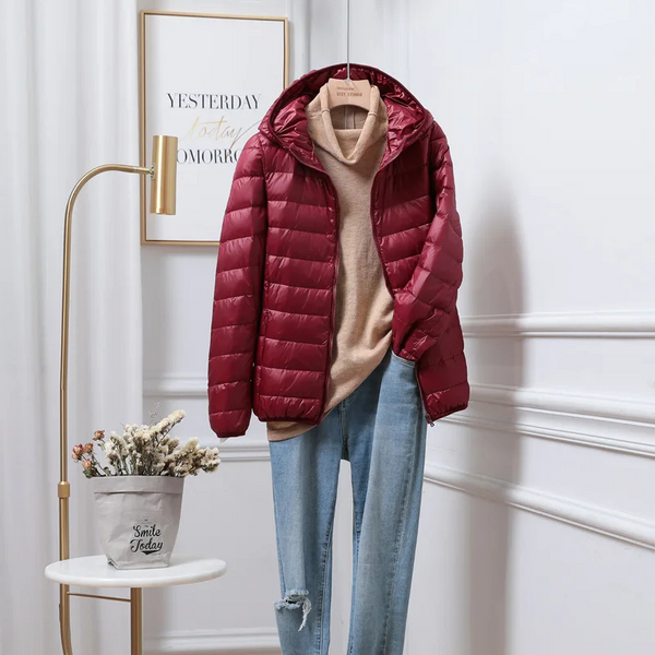 Streetwave Lightweight Puffer Jacket With Hood For Women Slim Fit Warm Everyday Essential