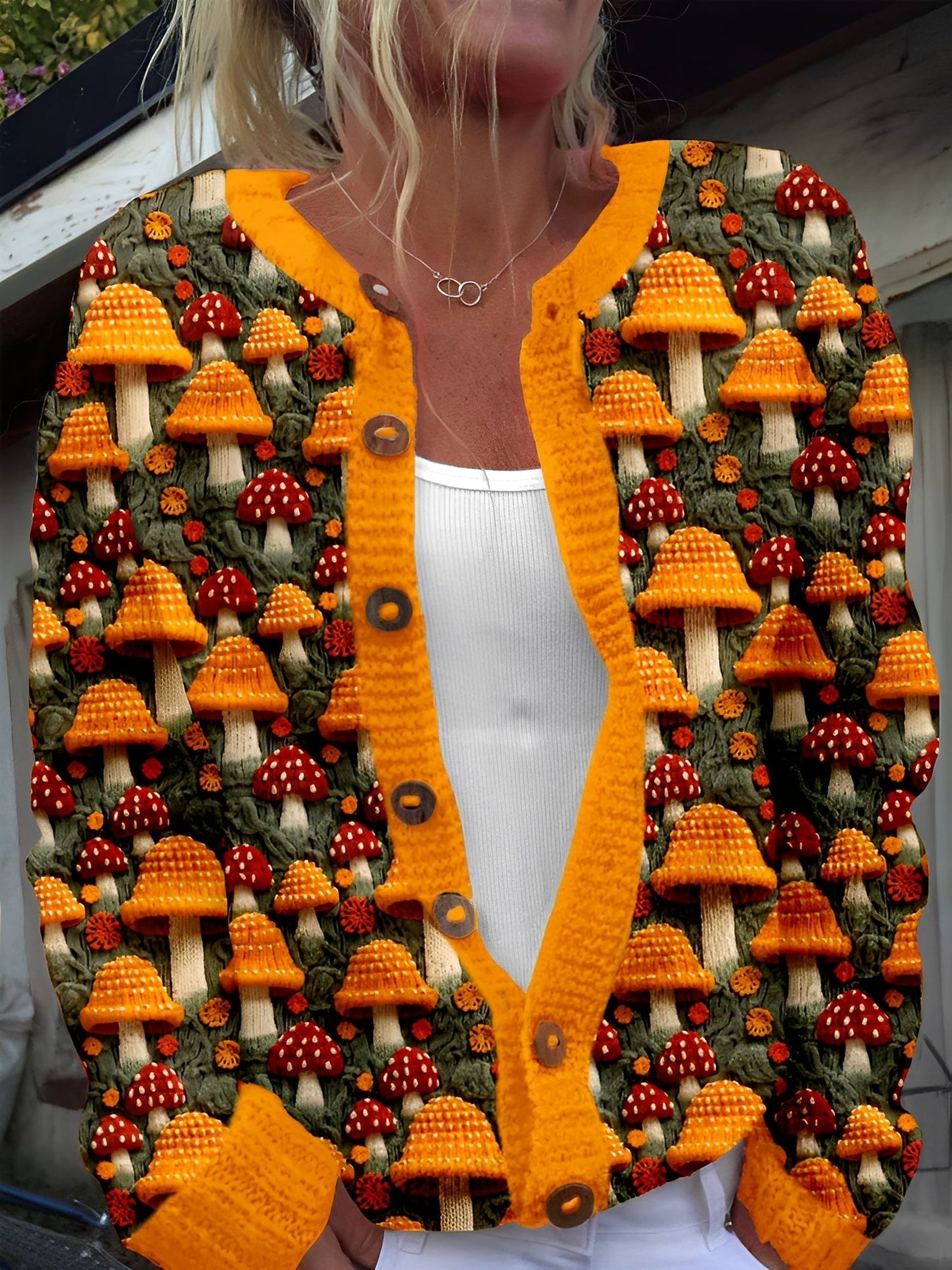 Street-wave Floral Cardigan For Women Soft Comfort Lightweight Warmth In Colorful Bloom Print