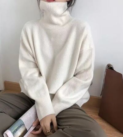 Street-Wave Cozy Elegant Turtleneck Sweater For Women Soft Warm Knit Easy-Care Winter Essential