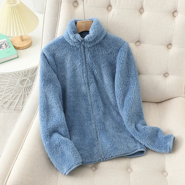 Street Wave Sherpa Zip Up Jacket High Collar Fleece For Cold Weather Warmth Outdoor Enthusiasts