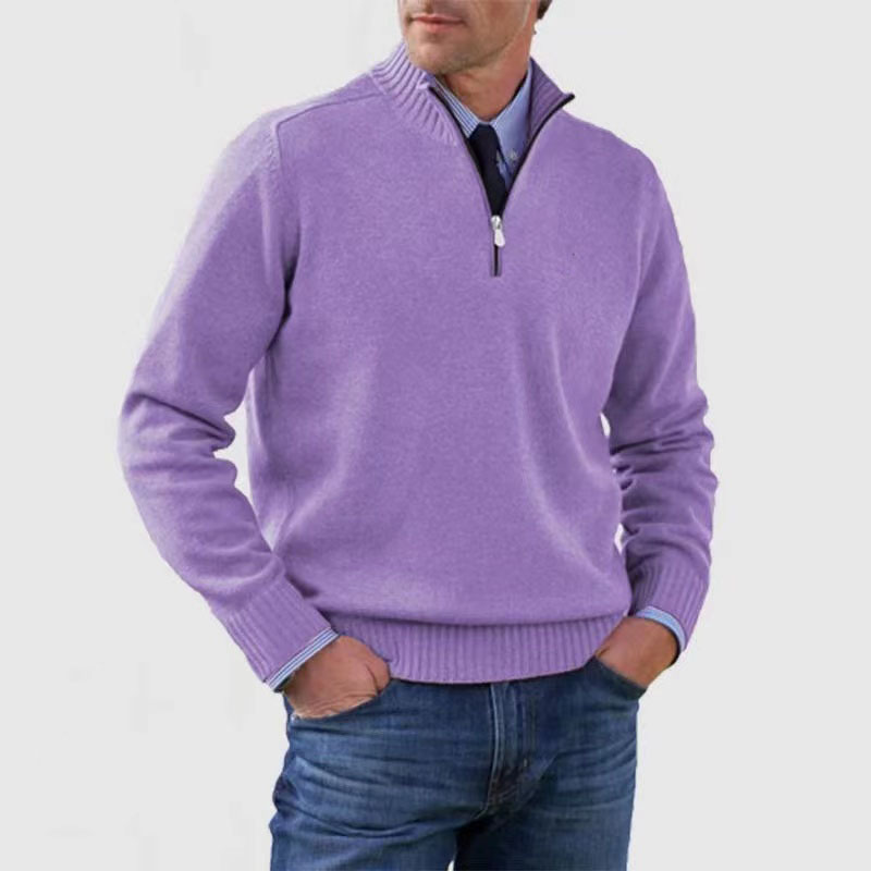 Street-Wave Men's Half Zip Sweater Warm Cozy Knit Pullover For Everyday Style And Comfort
