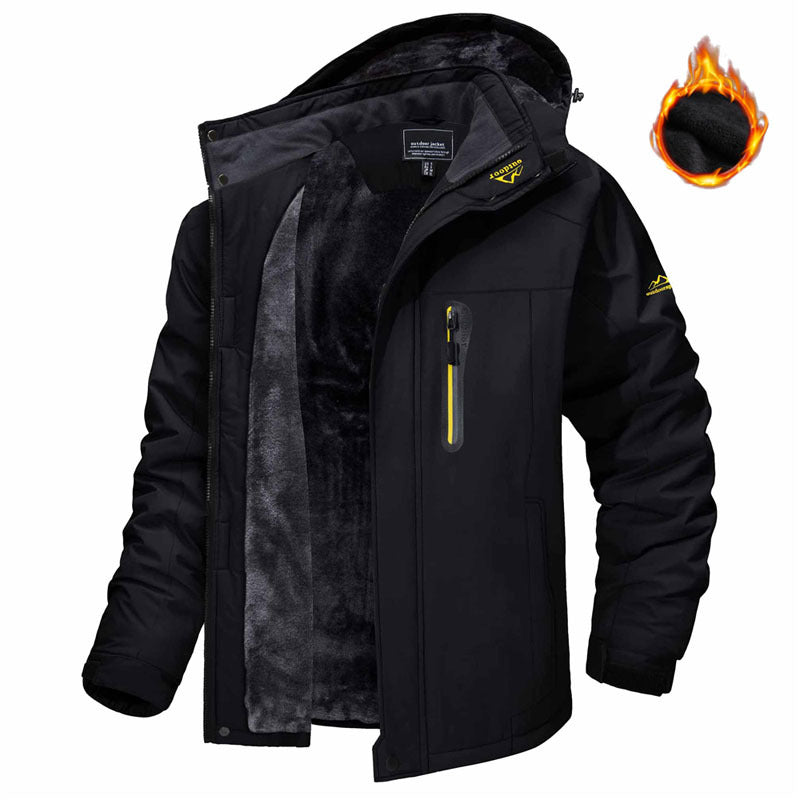 Street-wave Men's Winter Jacket Waterproof and Windproof Insulated with Plush Fleece Lining