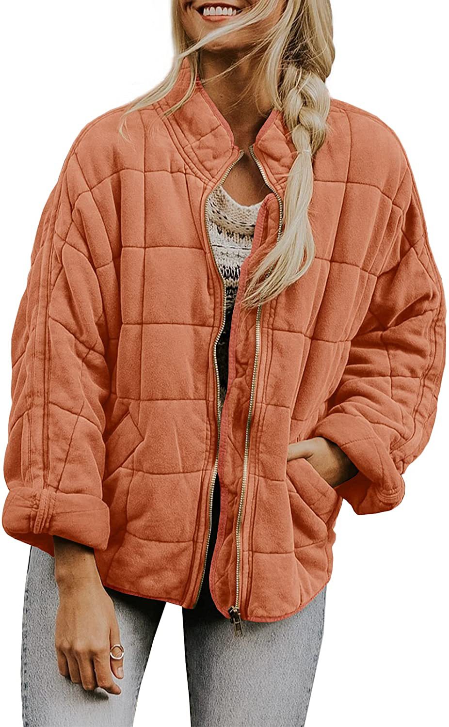 Street-Wave Womens Quilted Warm Jacket With Insulated Lining And Cozy Pockets For Winter