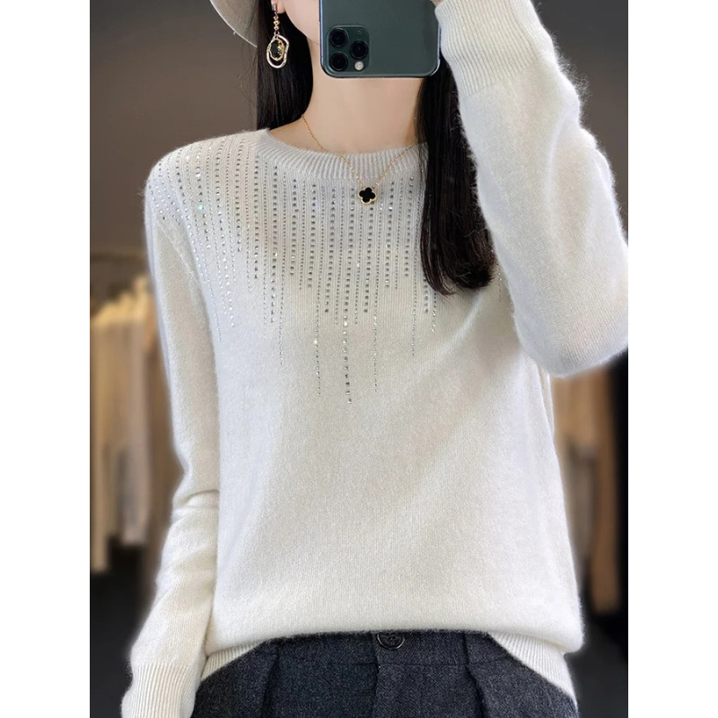 Street-wave Glitter Knit Sweater for Women Luxurious Cozy Glam With Sparkling Details