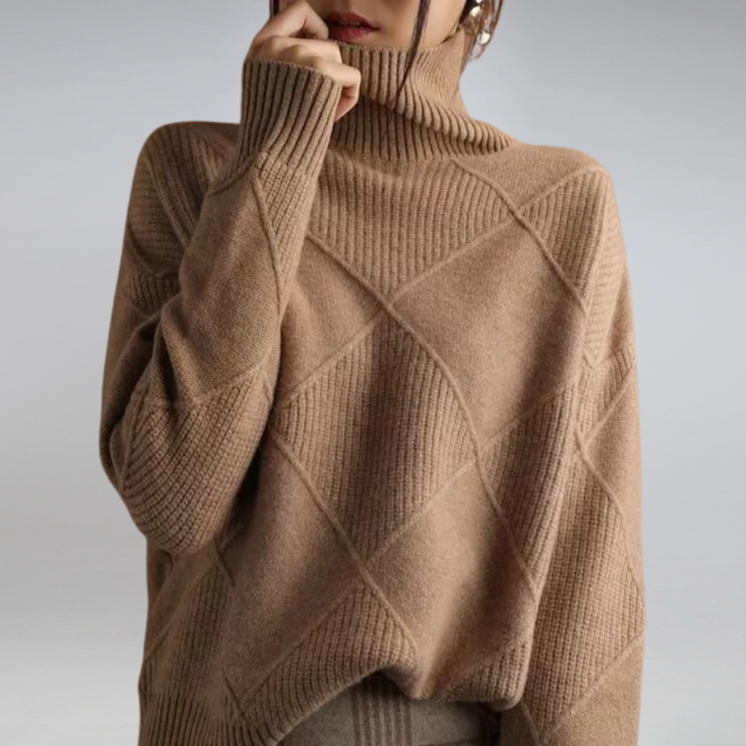 Street Wave Stella Soft Cashmere Turtleneck Pullover For Women Cozy Minimal Luxury