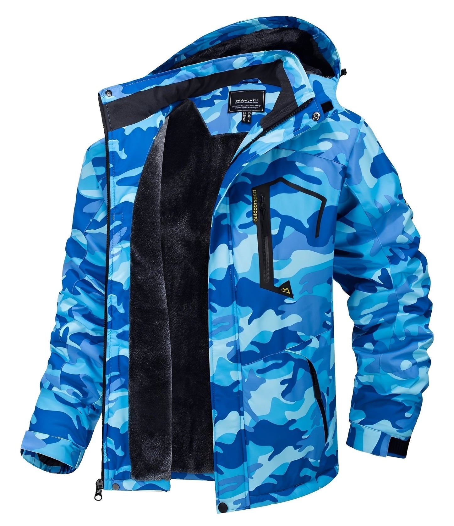 Street-Wave Waterproof Winter Jacket For Men Insulated With Plush Fleece Lining Comfort