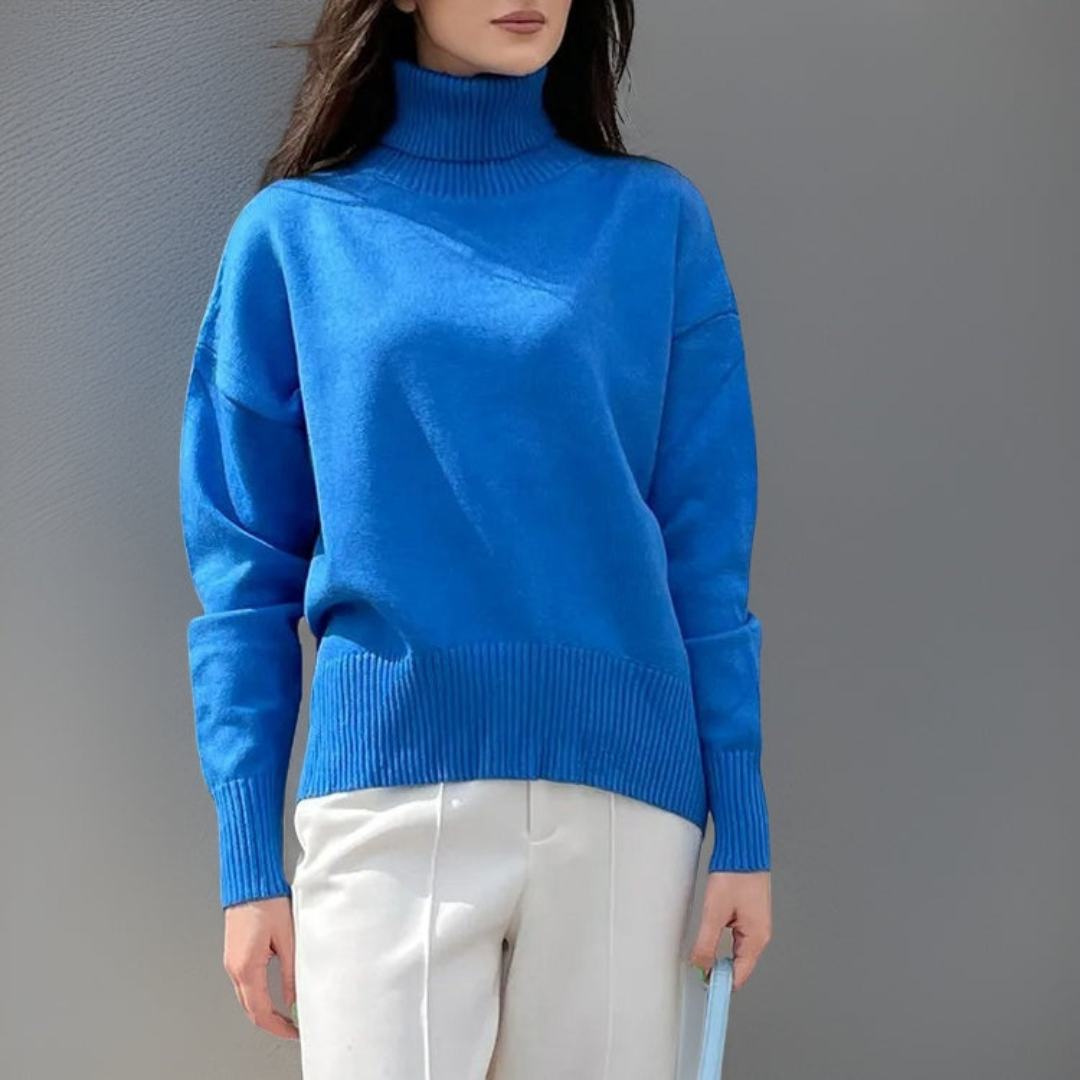 Street-wave Womens Winter Turtleneck Sweater Cozy Knit Elegant Comfort Flattering Fit For Casual Chic