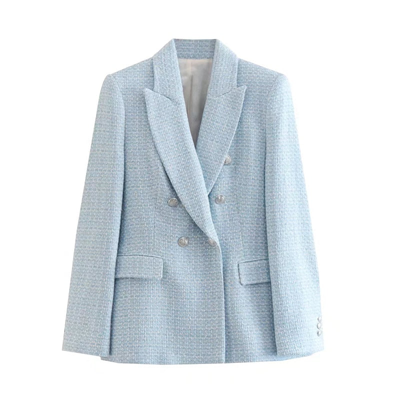 Streetwave Double Breasted Blazer For Women With Elegant Tailoring And Timeless Style For Work