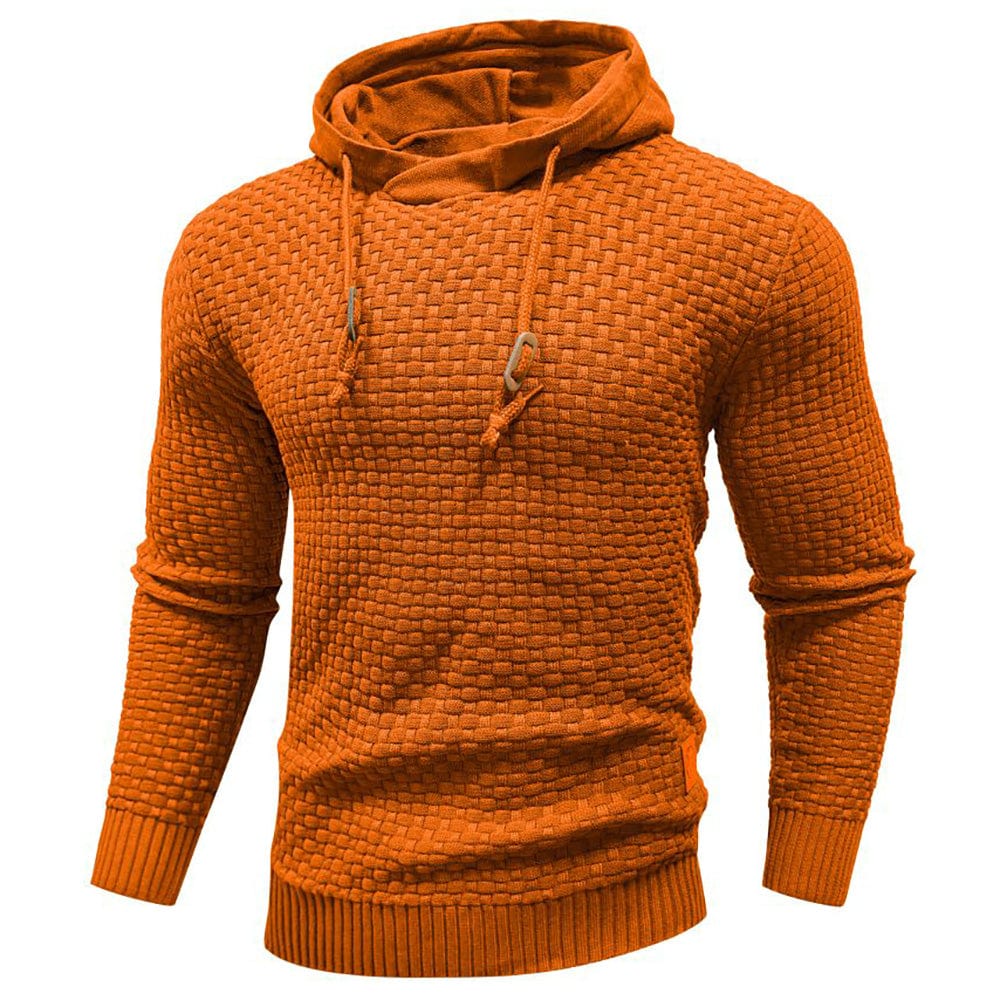 Street-Wave Men's Hoodie Warm Textured Knit Sweatshirt For Outdoor Comfort And Everyday Adventure