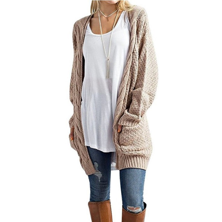 Street-wave Women Open Front Oversized Knit Cardigan Soft Cotton Cozy Everyday Layer