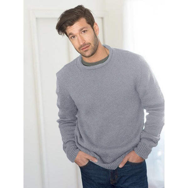 Street-Wave Men's Chunky Knit Sweater With Crew Neck And Textured Design For Every Occasion