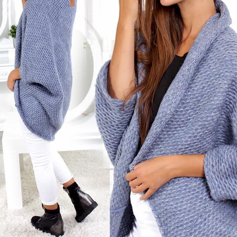 Street Wave Women Knit Poncho With Wide Silhouette And Elegant Details For Everyday Comfort