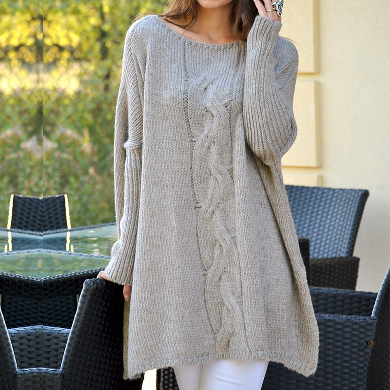 Street Wave Womens Chunky Knit Sweater With Classic Cable Design And Cozy Loose Fit