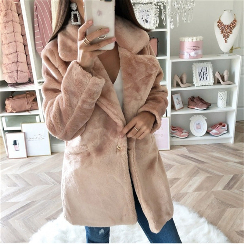 Street Wave Plush Teddy Coat For Women Cozy Warmth Luxurious Furry Jacket Ideal Winter Coat