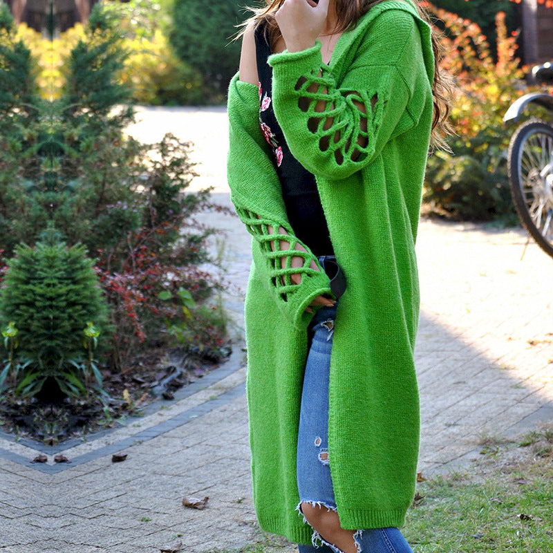Street Wave Womens Floral Knit Cardigan With Open Sleeve Design For Women Cozy Chic